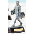 9 3/4" Resin Sculpture Award w/ Oblong Base (Golfer Caddie)